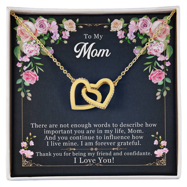 Interlocking Hearts necklace gift for mom