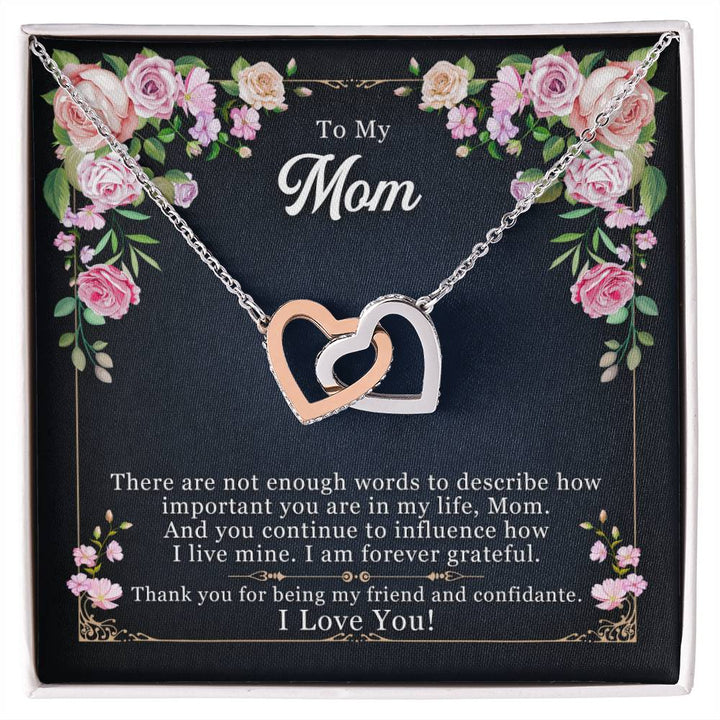 Interlocking Hearts necklace gift for mom