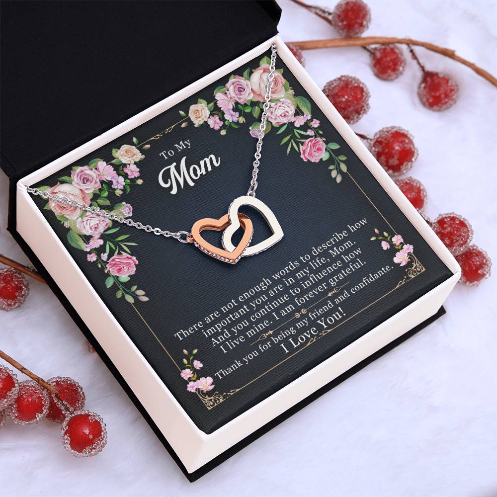 Interlocking Hearts necklace gift for mom
