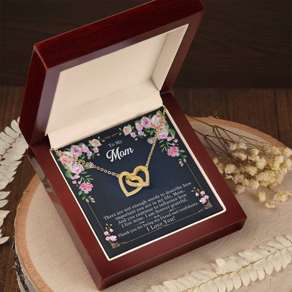 Interlocking Hearts necklace gift for mom
