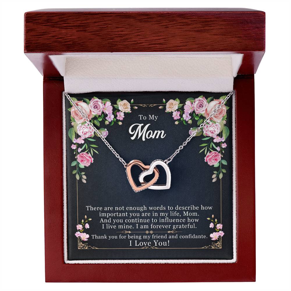 Interlocking Hearts necklace gift for mom