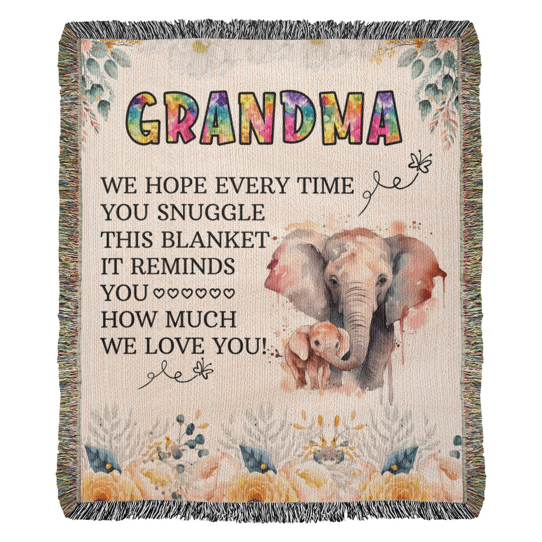 To My Grandma Elephant Woven