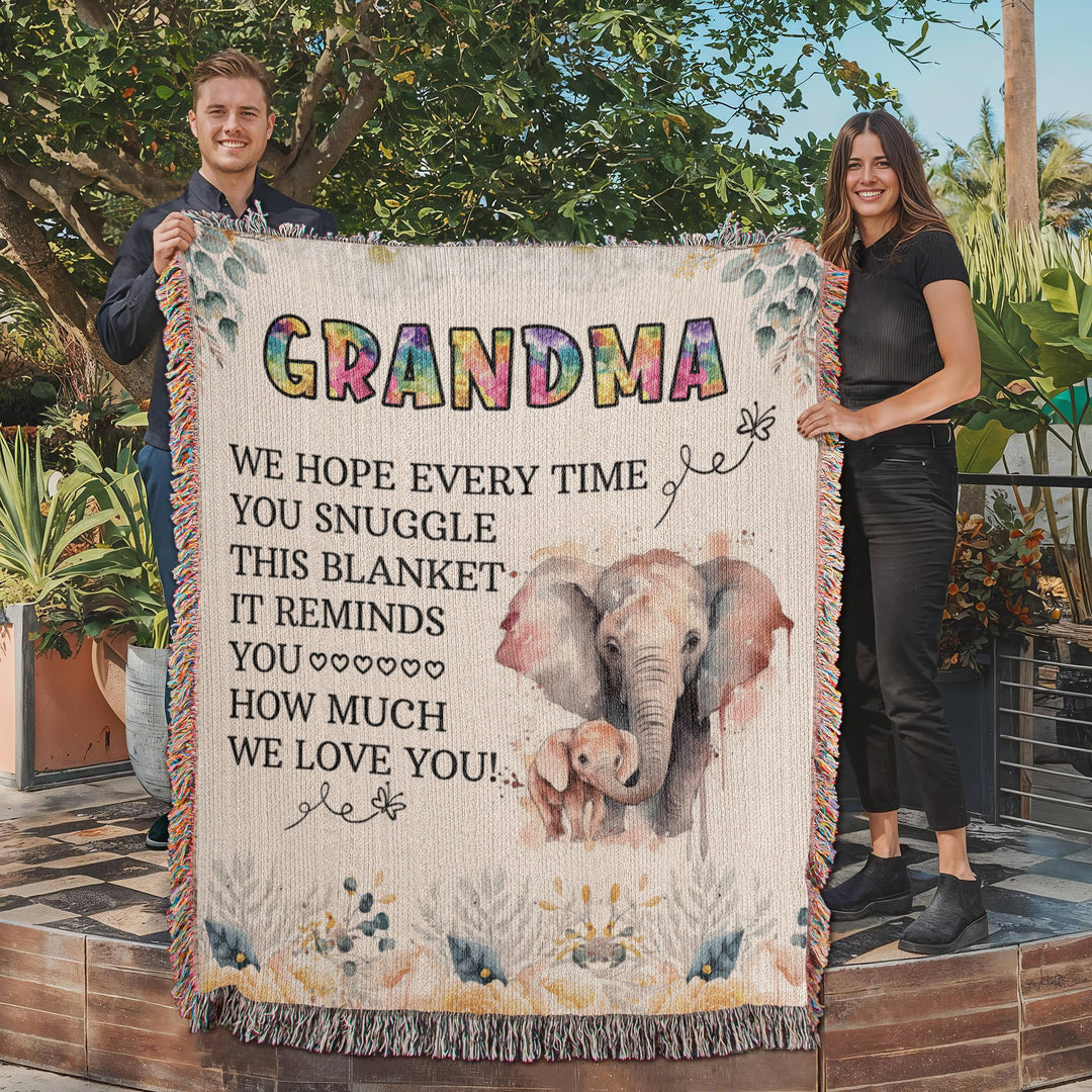 To My Grandma Elephant Woven