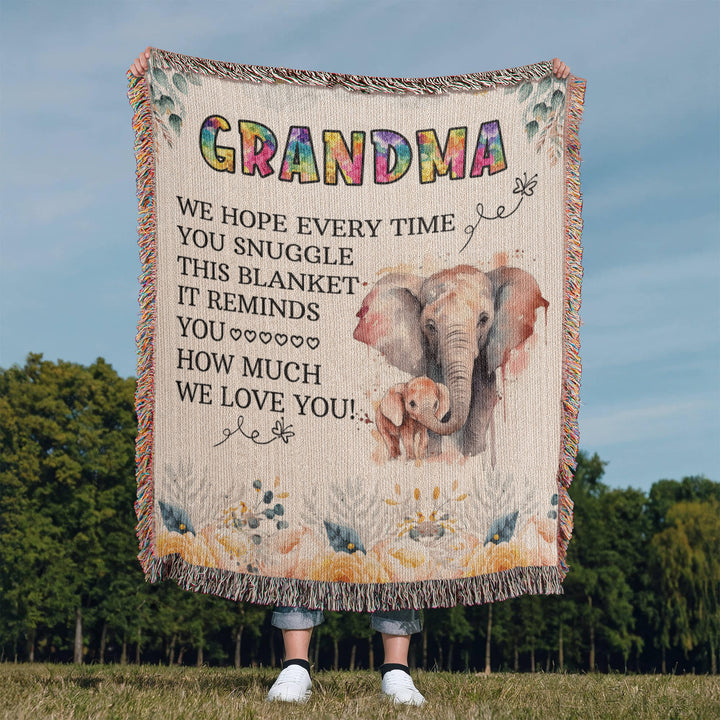 To My Grandma Elephant Woven