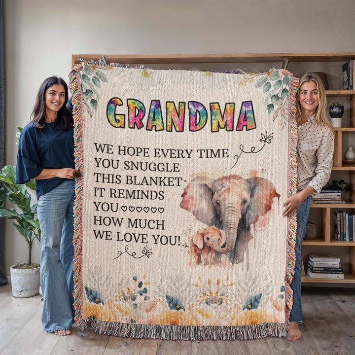 To My Grandma Elephant Woven