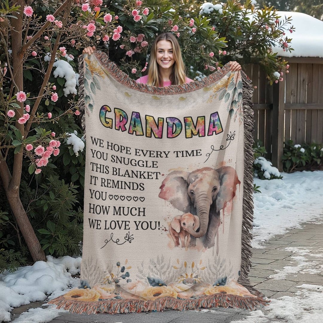 To My Grandma Elephant Woven