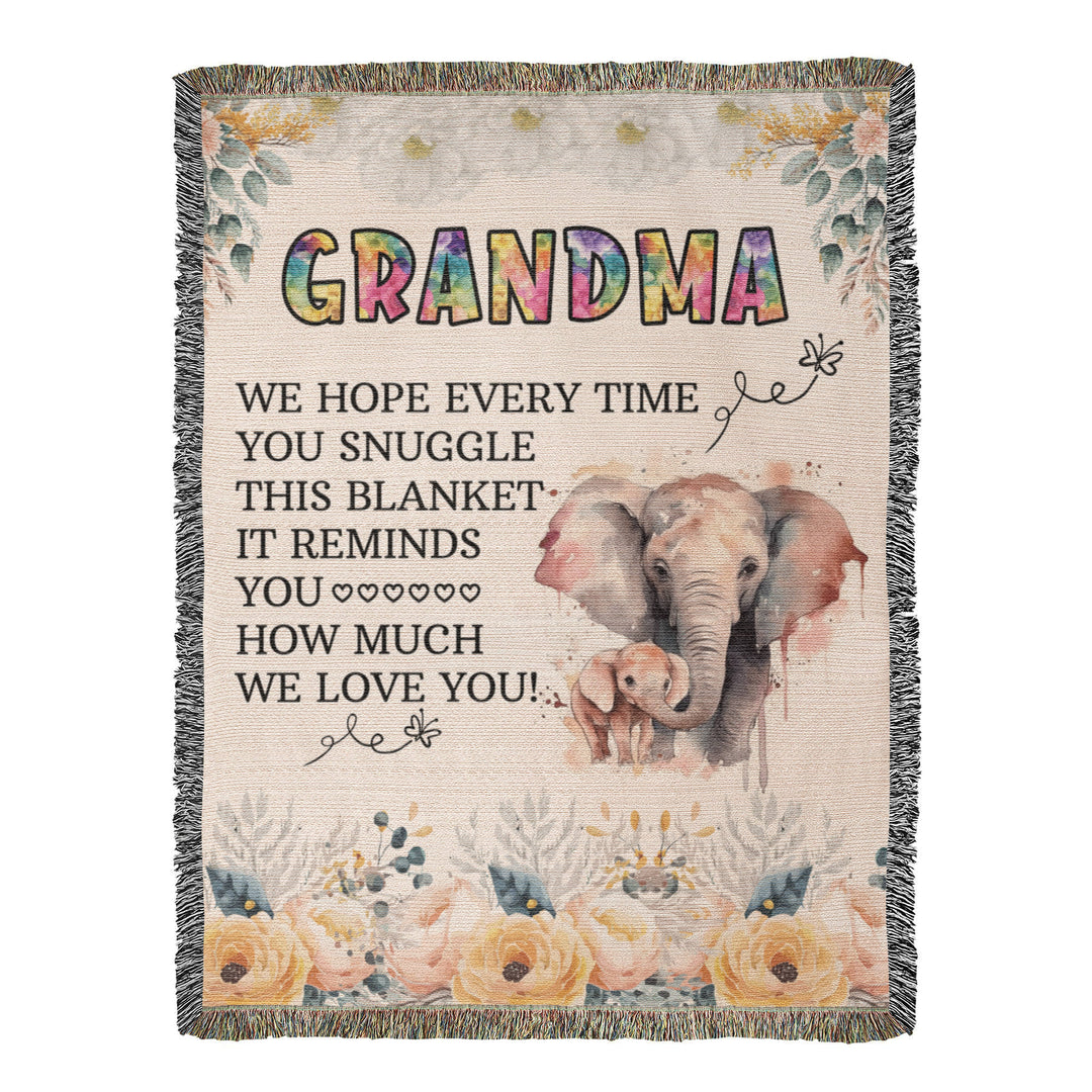 To My Grandma Elephant Woven