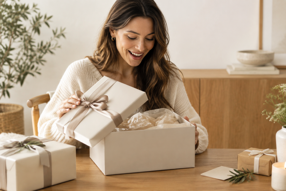 Meaningful Gifts Hero - Woman Opening Gift